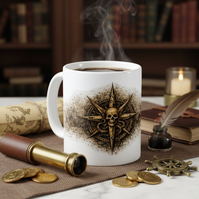 Cursed Compass Sigil Pirate Kaffeetasse (Von Creator hochgeladen)