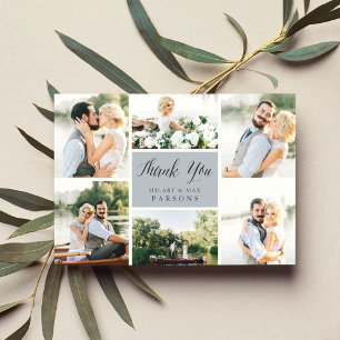 Cursif Carte de remerciements plat photo mariage