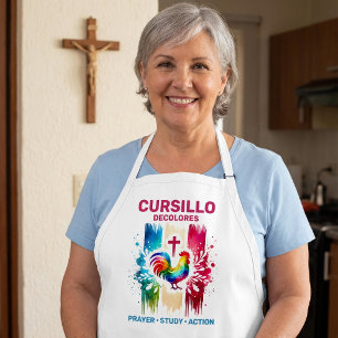 Cursillo DeColores Hahn & Kreuz Pinselstriche Schürze