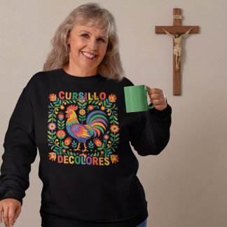 Cursillo DeColores Spanischer Volkskunst-Hahn Sweatshirt