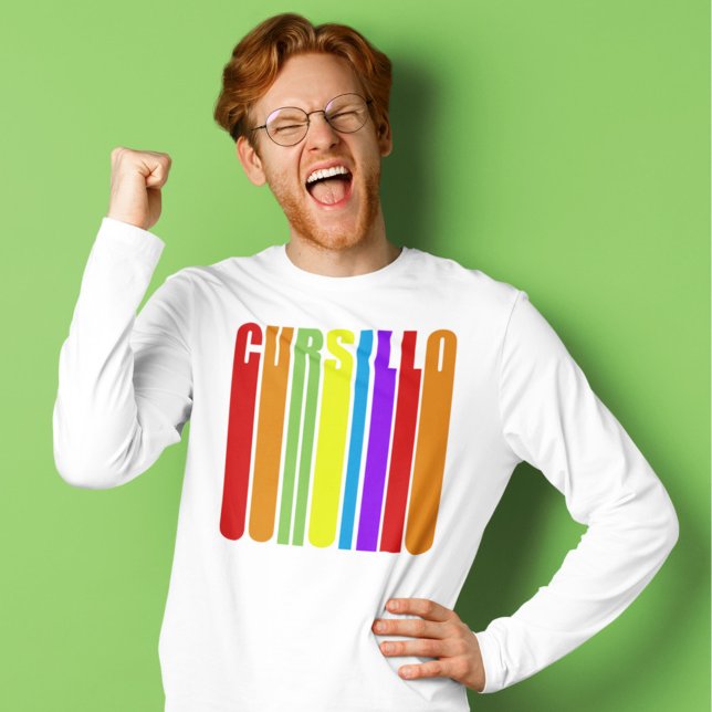 Cursillo farbenfroher, länglicher Text Christliche T-Shirt (Von Creator hochgeladen)