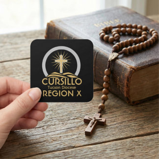 Cursillo Radiant Cross on Hill Diocese & Region  Quadratischer Aufkleber