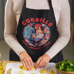 Cursillo Rooster with Roses Pray Reflect Grow Schürze<br><div class="desc">Celebrate faith, renewal, and spiritual growth with this vibrant Cursillo rooster design, inspired by the joyful message of DeColores. Rich in color and symbolism, this beautifully detailed rooster is framed by beautiful roses and paired with the meaningful words “Pray • Reflect • Grow, ” capturing the heart of the Cursillo...</div>