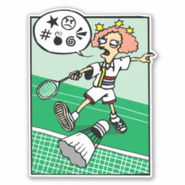 Cursing Badminton Playing Girl Aufkleber
