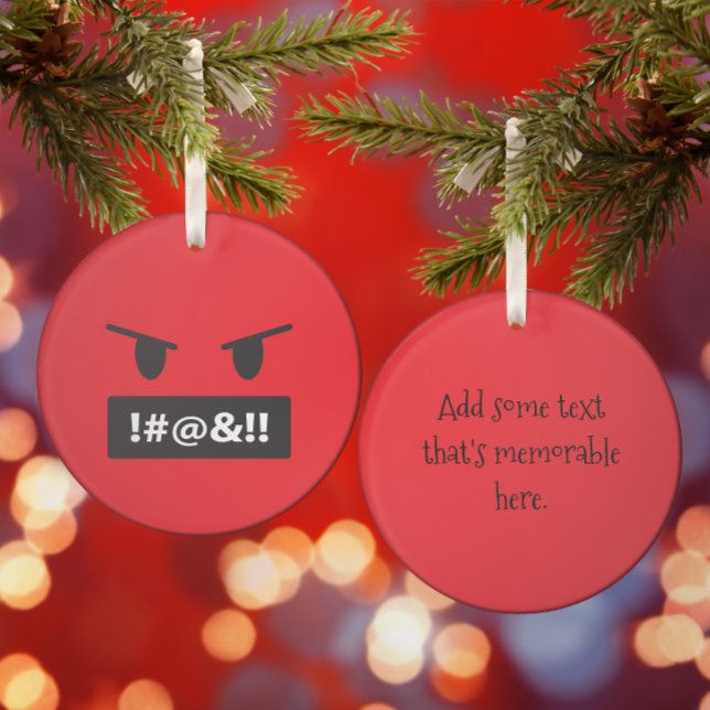 Cursing Emoji Angry Red Face Ornament (Von Creator hochgeladen)