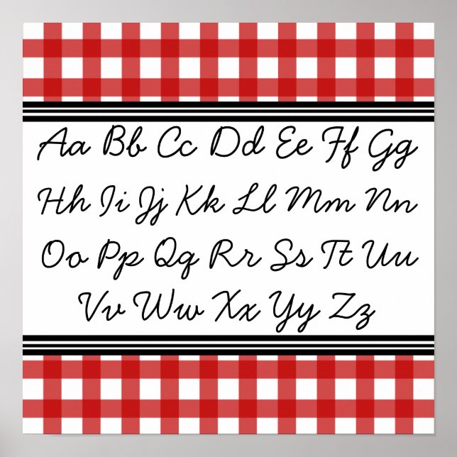 Cursive Alphabet Poster (Vorne)