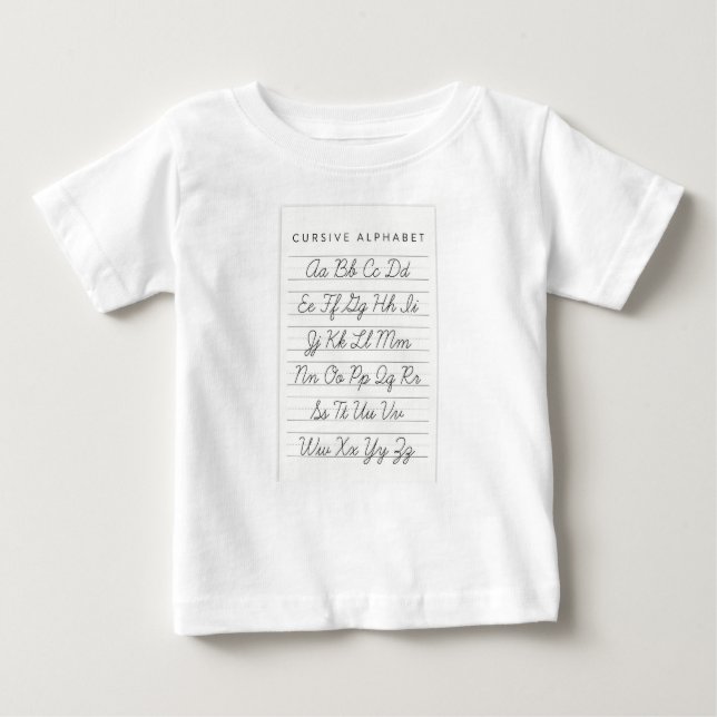 Cursive Alphabet T Shirt (Vorderseite)