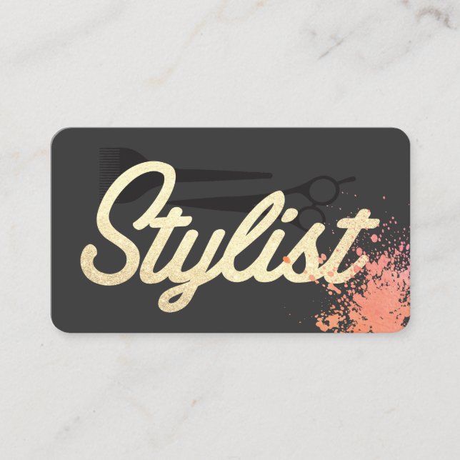 Cursive Glamour Stylist Schriftart | Ausdrücklich Visitenkarte (Vorderseite)