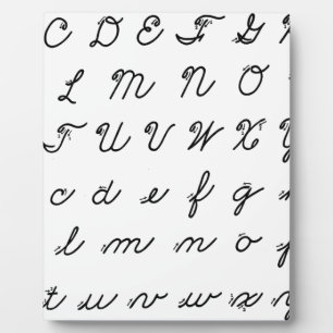 cursive handwriting chart fotoplatte
