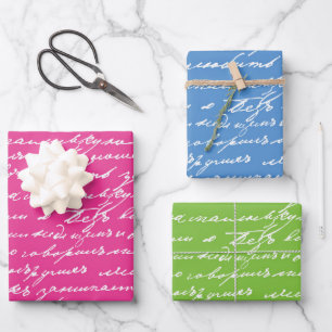 Cursive Handwriting Writer Books farbenfroh Geschenkpapier Set