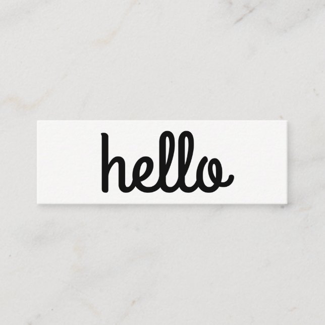 Cursive Hello Minimalistisch Mini Visitenkarte (Vorderseite)