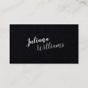 Cursive moderne Handschrift beruflich schwarz Visitenkarte