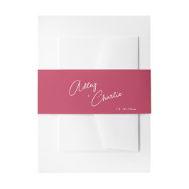 Cursive Schriftart Viva Magenta und Black Wedding Einladungsbanderole