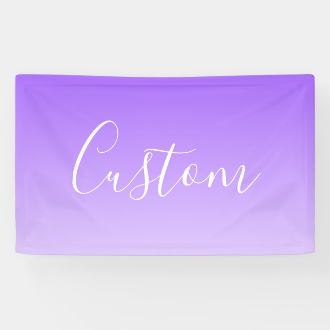 Cursive Script Name & Editable Light Lila Ombre Banner (Horizontal)