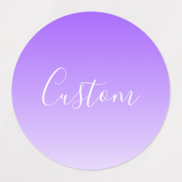 Cursive Script Name & Editable Light Lila Ombre Etiketten