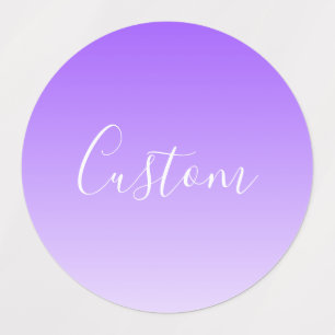 Cursive Script Name & Editable Light Lila Ombre Etiketten