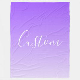 Cursive Script Name & Editable Light Lila Ombre Fleecedecke