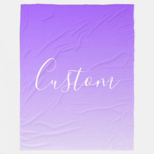Cursive Script Name & Editable Light Lila Ombre Fleecedecke