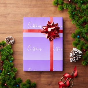 Cursive Script Name & Editable Light Lila Ombre Geschenkpapier