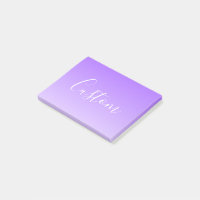 Cursive Script Name & Editable Light Lila Ombre