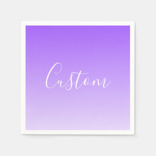 Cursive Script Name & Editable Light Lila Ombre Serviette