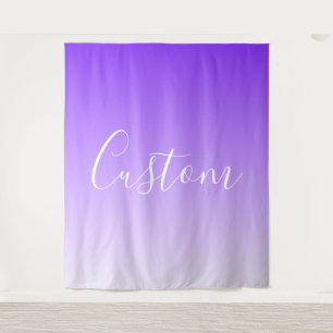 Cursive Script Name & Editable Light Lila Ombre Wandteppich