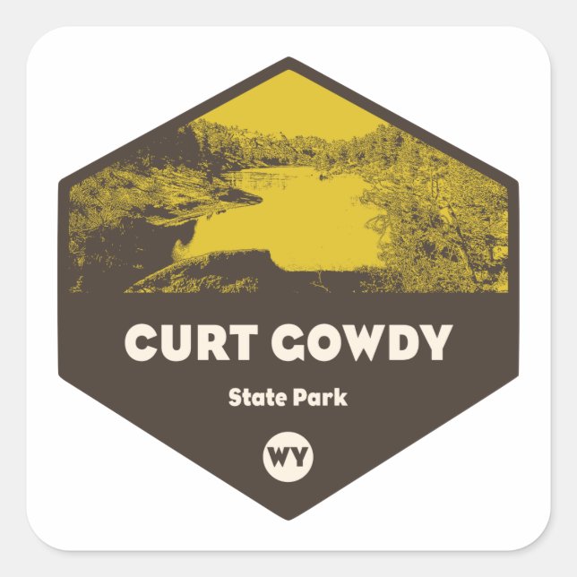 Curt Gowdy Staat Park Wyoming Quadratischer Aufkleber (Vorderseite)