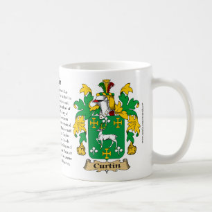 Curtin, der Ursprung, die Bedeutung und das Wappen Kaffeetasse