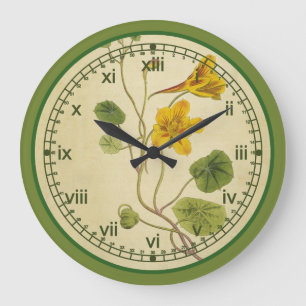 Curtis Botanical Wall Clock in 3 Styles Große Wanduhr