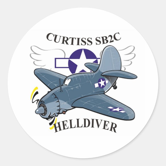 curtis sb2c helldiver runder aufkleber (Vorderseite)