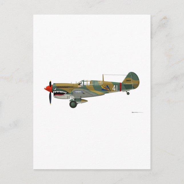 Curtiss P-40 Warhawk Postkarte (Vorderseite)