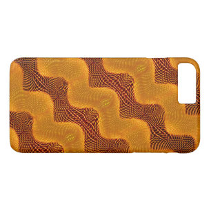 Curva laranja e pontos dourados sobre fundo marrom Case-Mate iPhone hülle