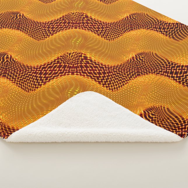Curva laranja e pontos dourados sobre fundo marrom sherpadecke (3/4)