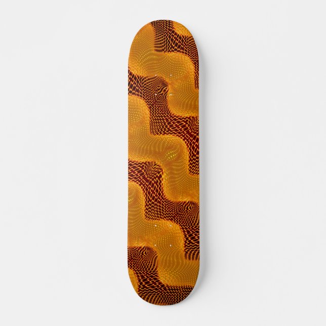 Curva laranja e pontos dourados sobre fundo marrom skateboard (Vorne)