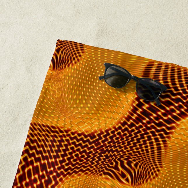 Curva laranja e pontos dourados sobre fundo marrom strandtuch (Beispiel)