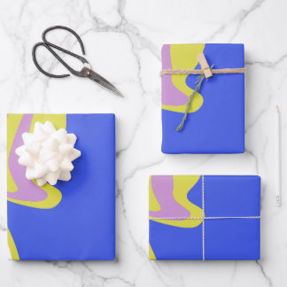 Curved Flowing Lines in a Layered Abstract Pattern Geschenkpapier Set