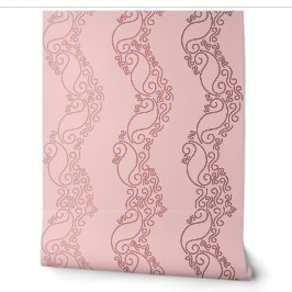Curved Ombre Stripes - Rosy - Pink Tapete