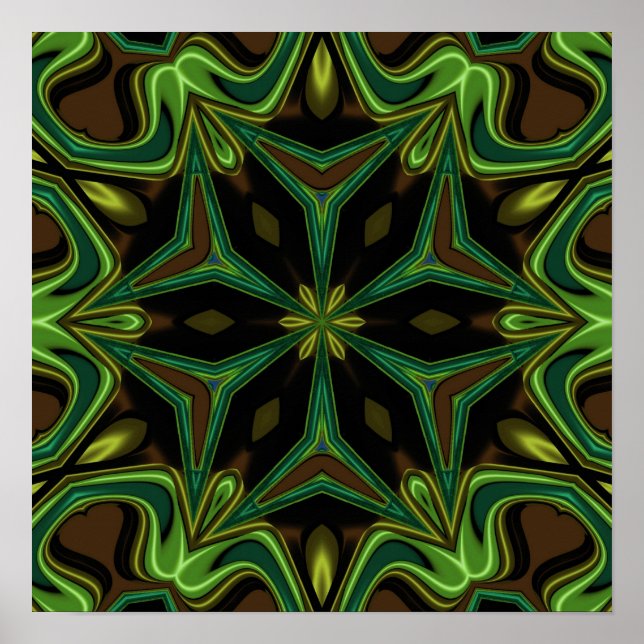Curves and Angles Mandala Poster (Vorne)