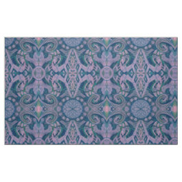 Curves & Lotuses, abstrakter Musterlavener & blau Stoff