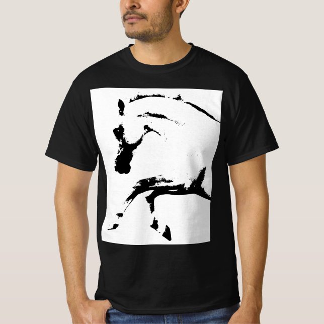 Curvet Horse Mens Trendy Moderner Pop Art Template T-Shirt (Vorderseite)