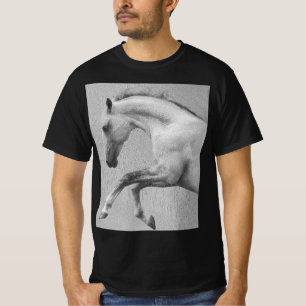 Curvet Horse Moderne Tiervorlage Mens Black T-Shirt