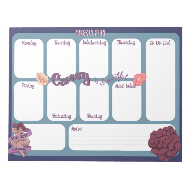 Curvey ist schön notizblock (Vorderseite)