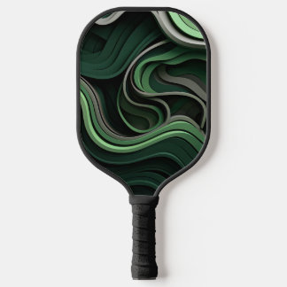 Curvilinear abstrakt in grün und grau pickleball schläger