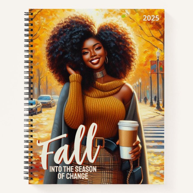 Curvy Afrikanische Amerikanerin im gemütlichen Her Notizbuch (Vorderseite)