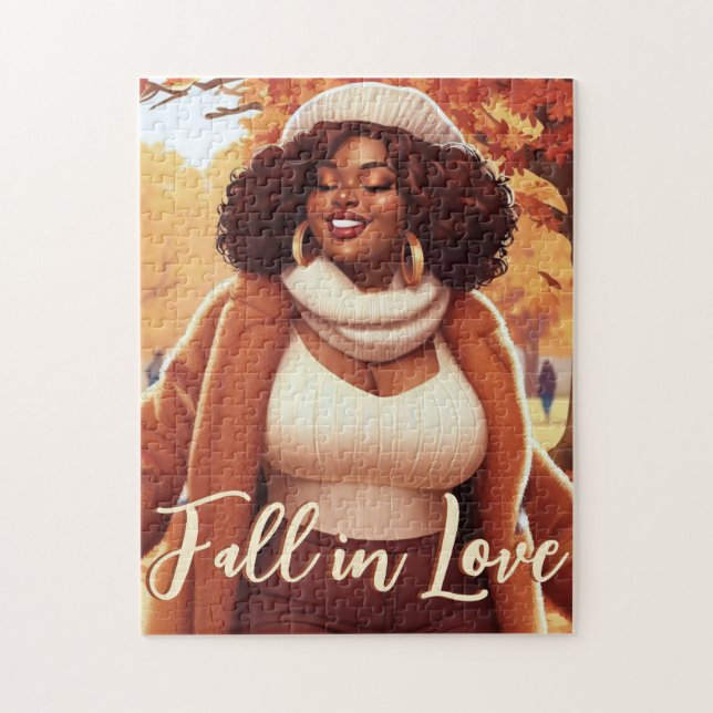 Curvy Black Woman Fall Bliss (Vertikal)