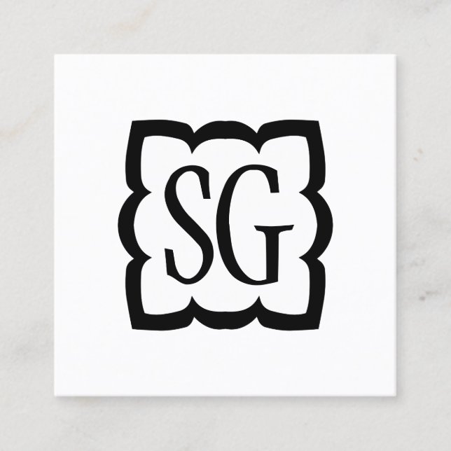 Curvy Box 03 - Initialen Quadratische Visitenkarte (Vorderseite)
