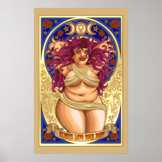 Curvy Goddess Liebe immer deinen Body Poster Mond