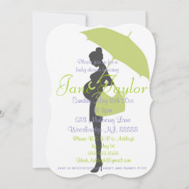 Curvy Green Silhouette Baby Shower Einladungen