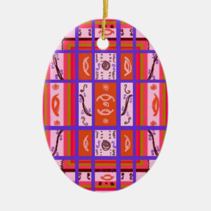 Curvy Kariert Ornament