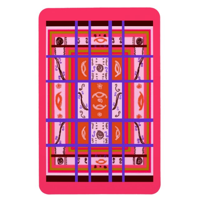 Curvy Kariert Premium Flexi Magnet (Vertikal)